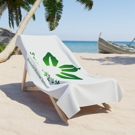 Green Logo Beach Towel