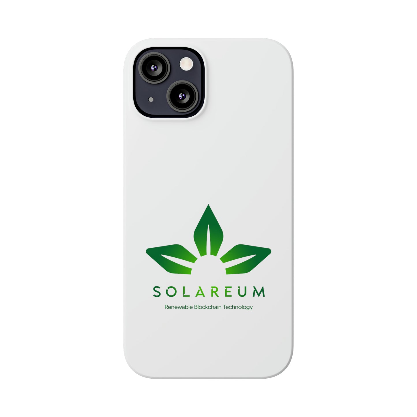 Slim, Green Logo Phone Case White