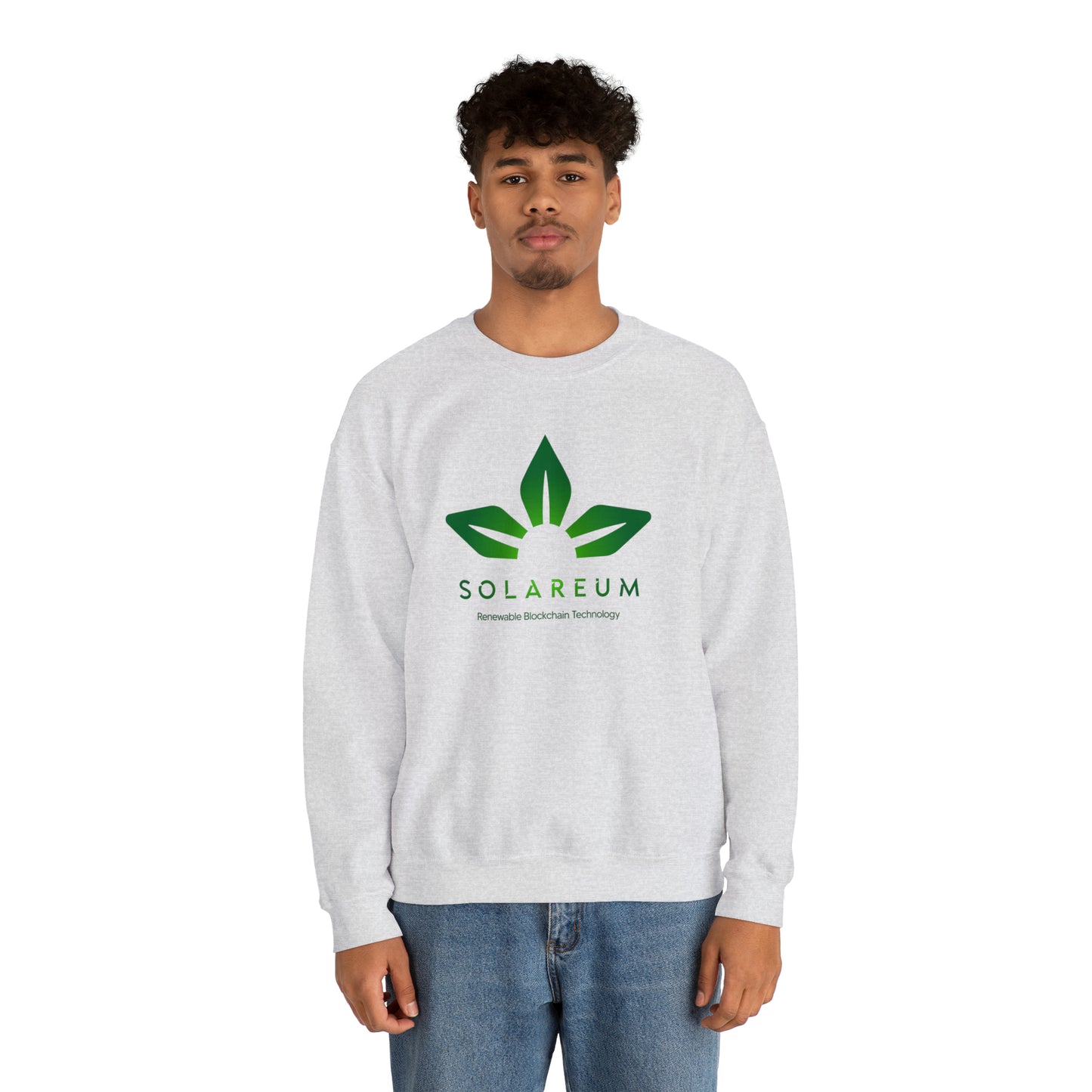 Unisex Heavy Blend™ Crewneck Green Logo Sweatshirt