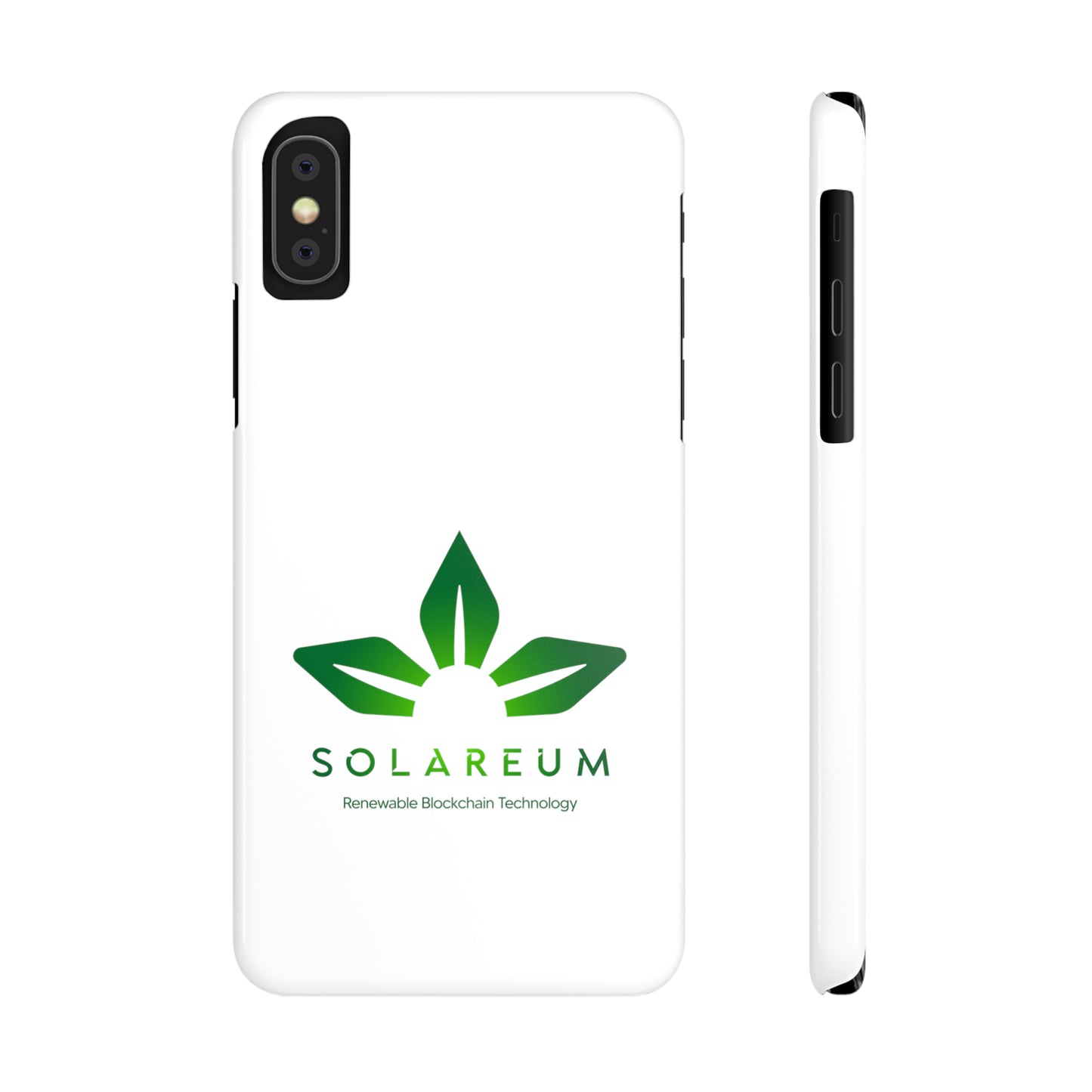 Slim, Green Logo Phone Case White