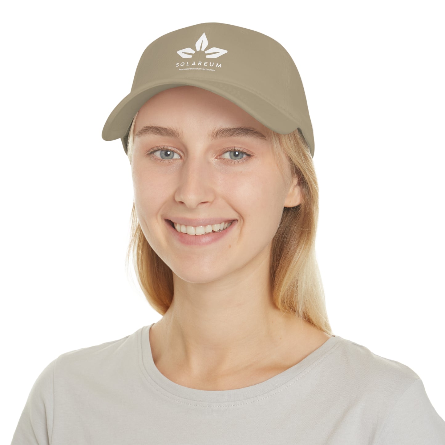 Khaki, Low Profile Baseball Cap, White Logo