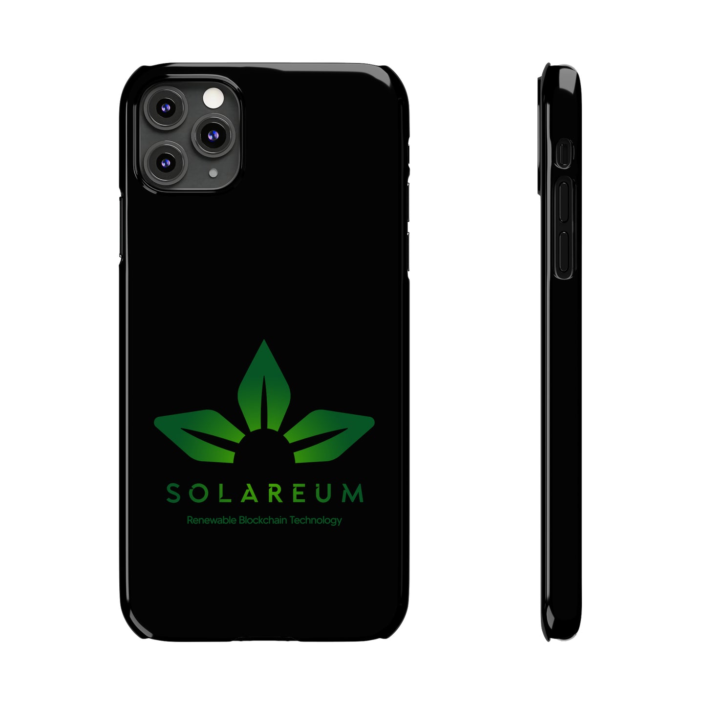 Slim, Green Logo Phone Case Black