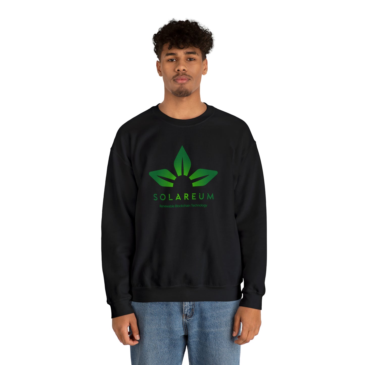 Unisex Heavy Blend™ Crewneck Green Logo Sweatshirt