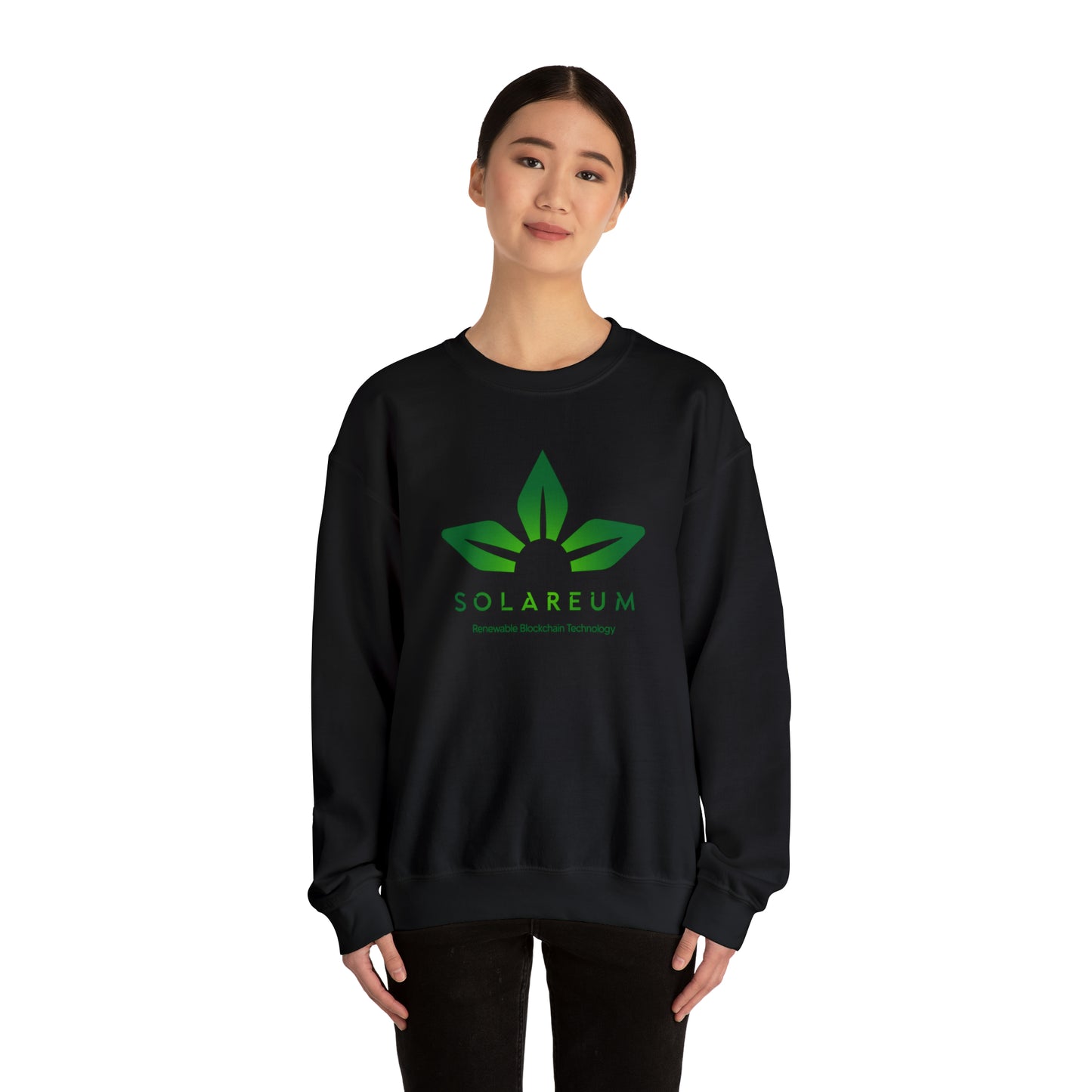 Unisex Heavy Blend™ Crewneck Green Logo Sweatshirt