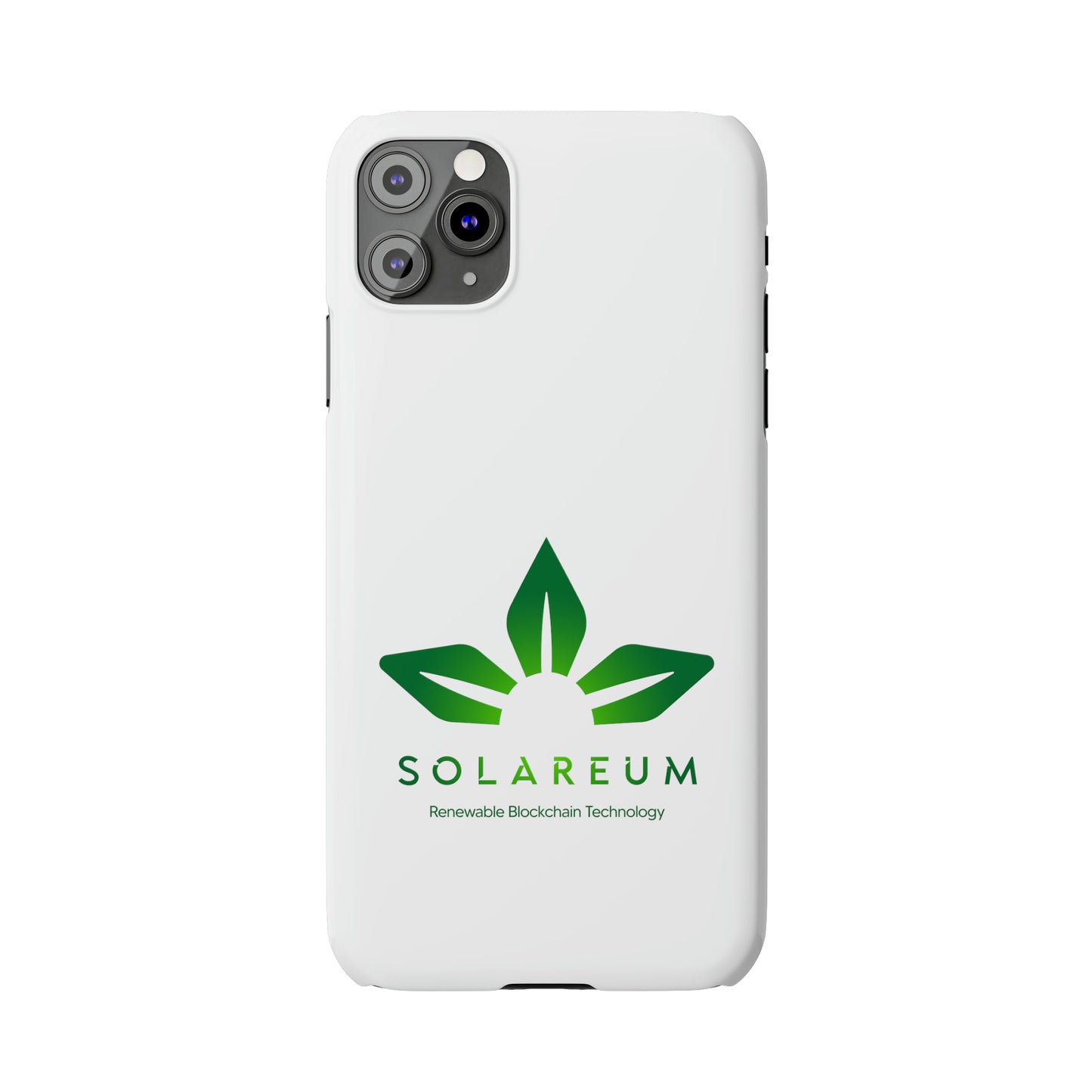 Slim, Green Logo Phone Case White