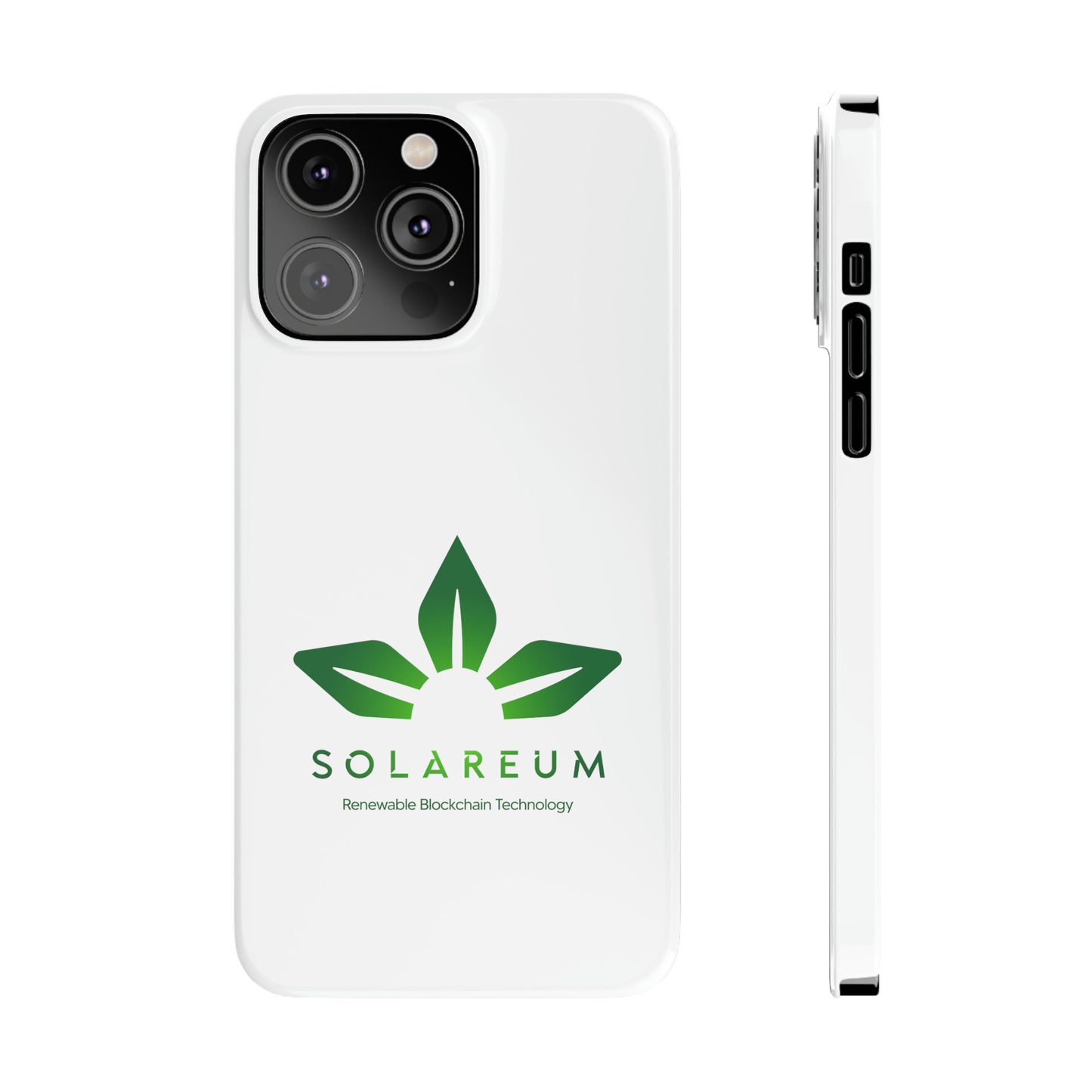 Slim, Green Logo Phone Case White