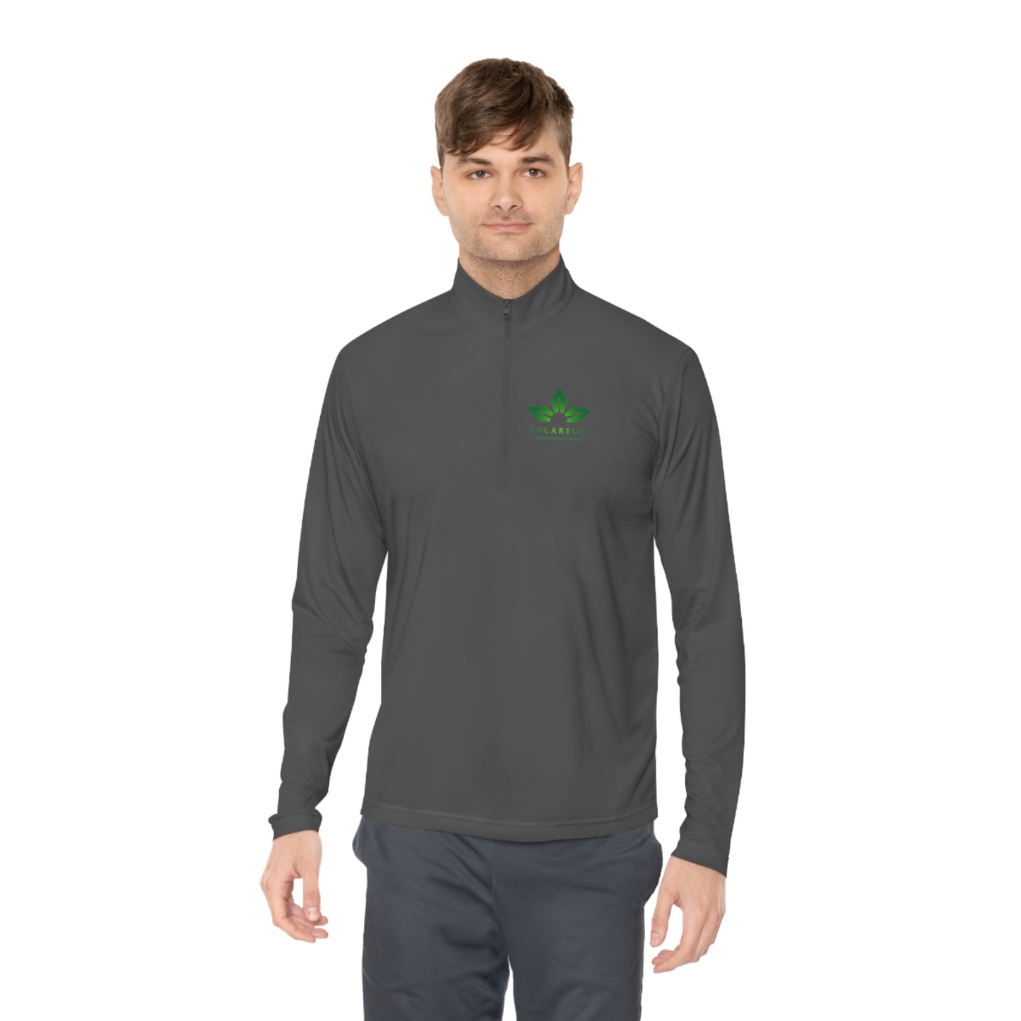 Unisex Quarter-Zip Green Logo Pullover