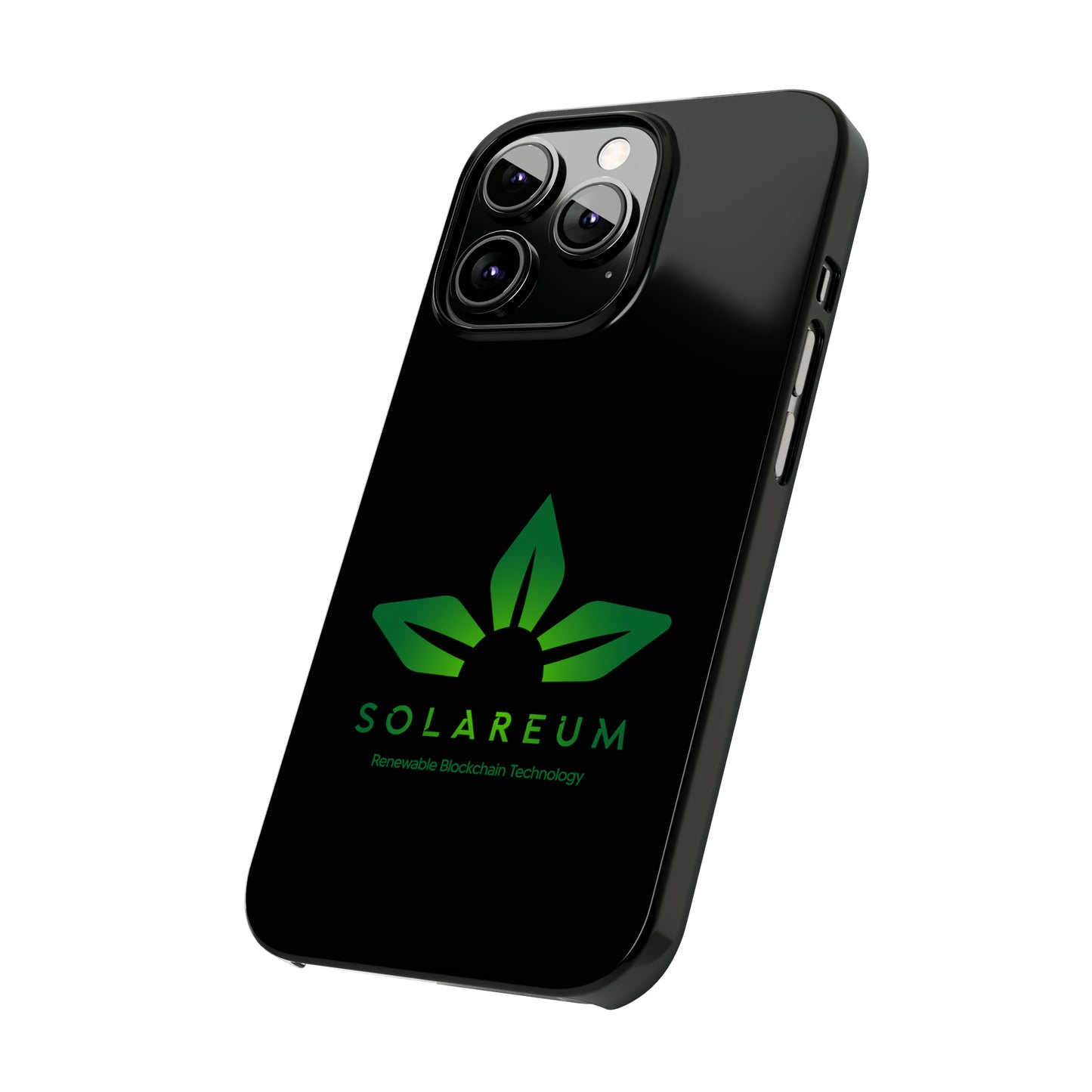 Slim, Green Logo Phone Case Black