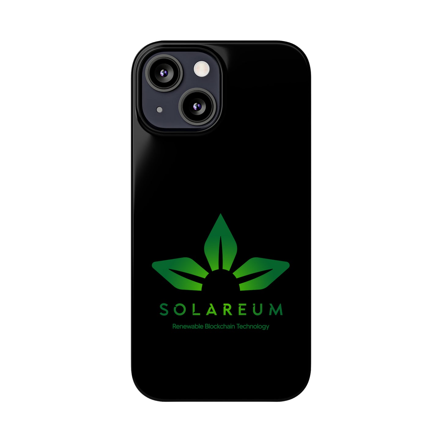 Slim, Green Logo Phone Case Black