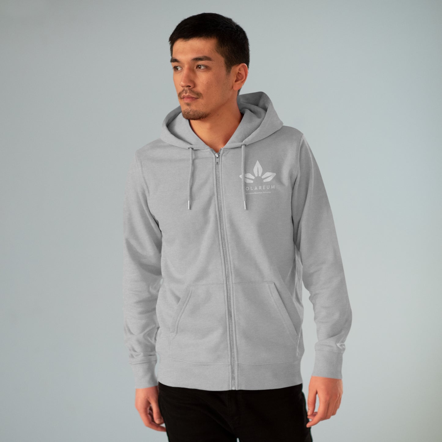 Black, Men's Cultivator White Logo Zip Hoodie