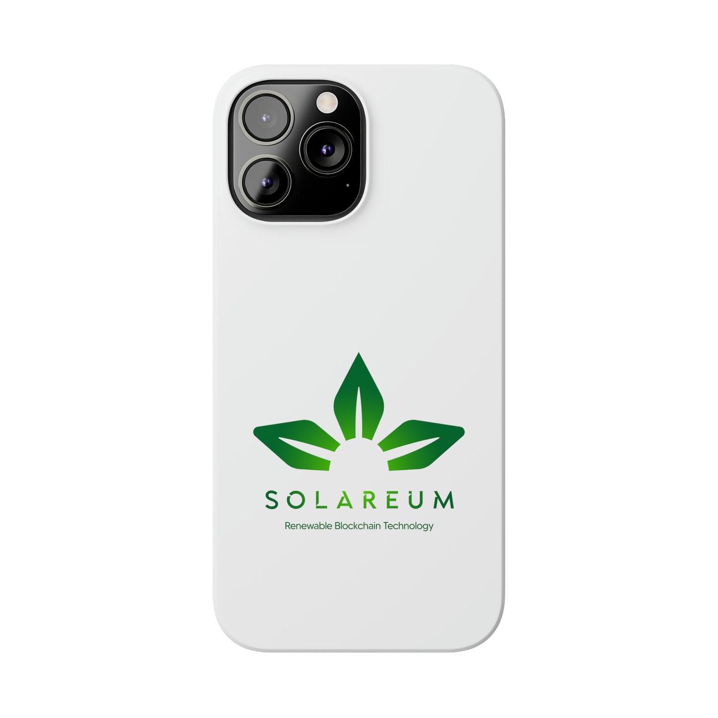 Slim, Green Logo Phone Case White