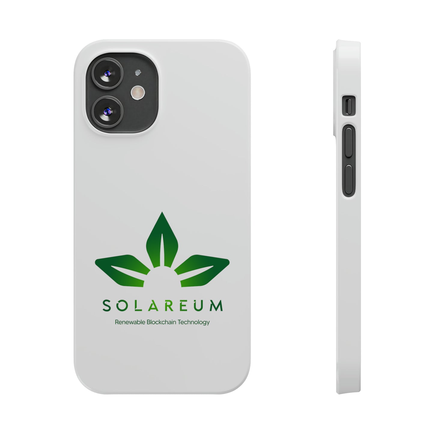 Slim, Green Logo Phone Case White