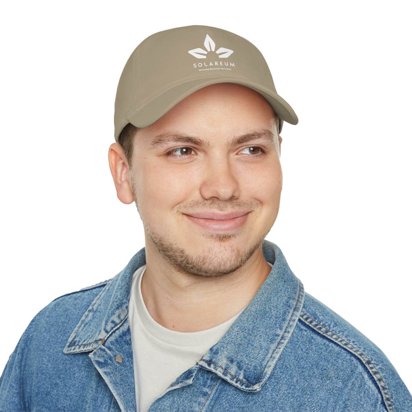 Khaki, Low Profile Baseball Cap, White Logo