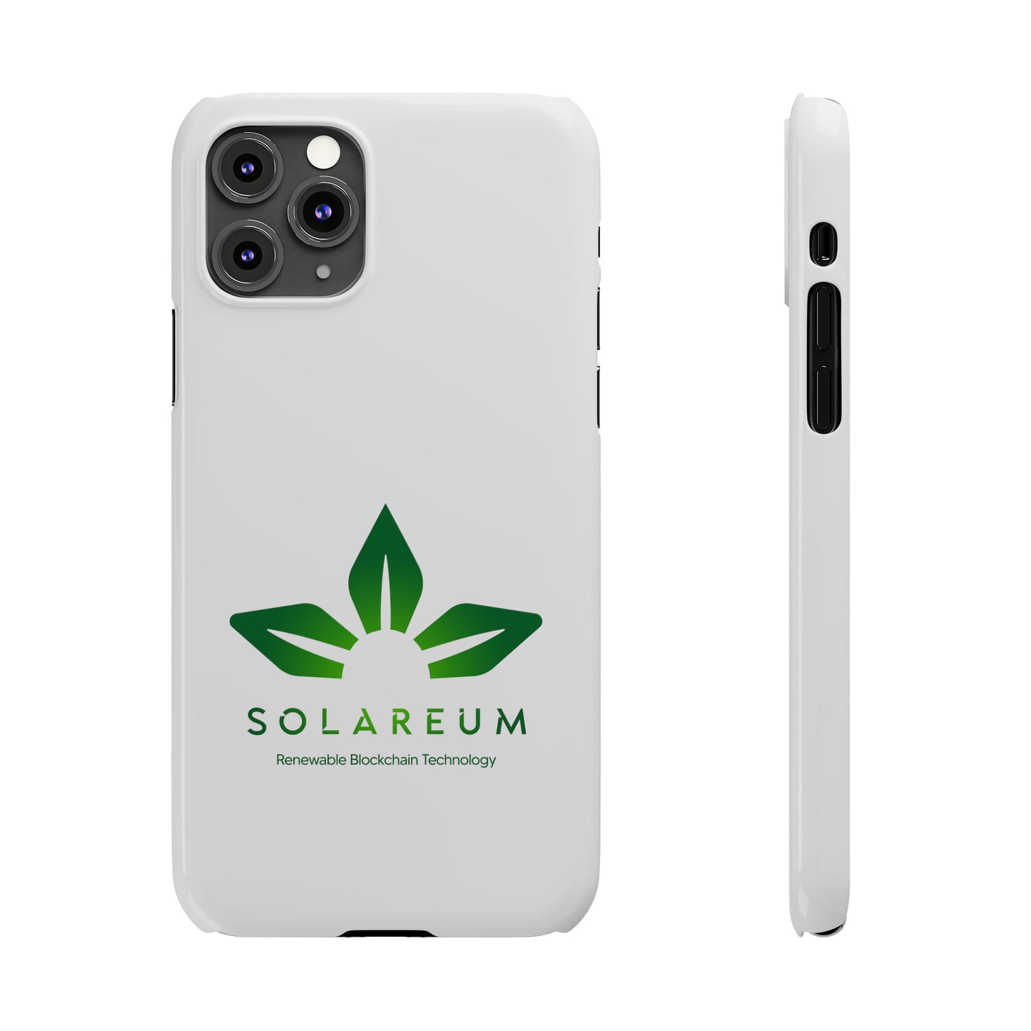 Slim, Green Logo Phone Case White