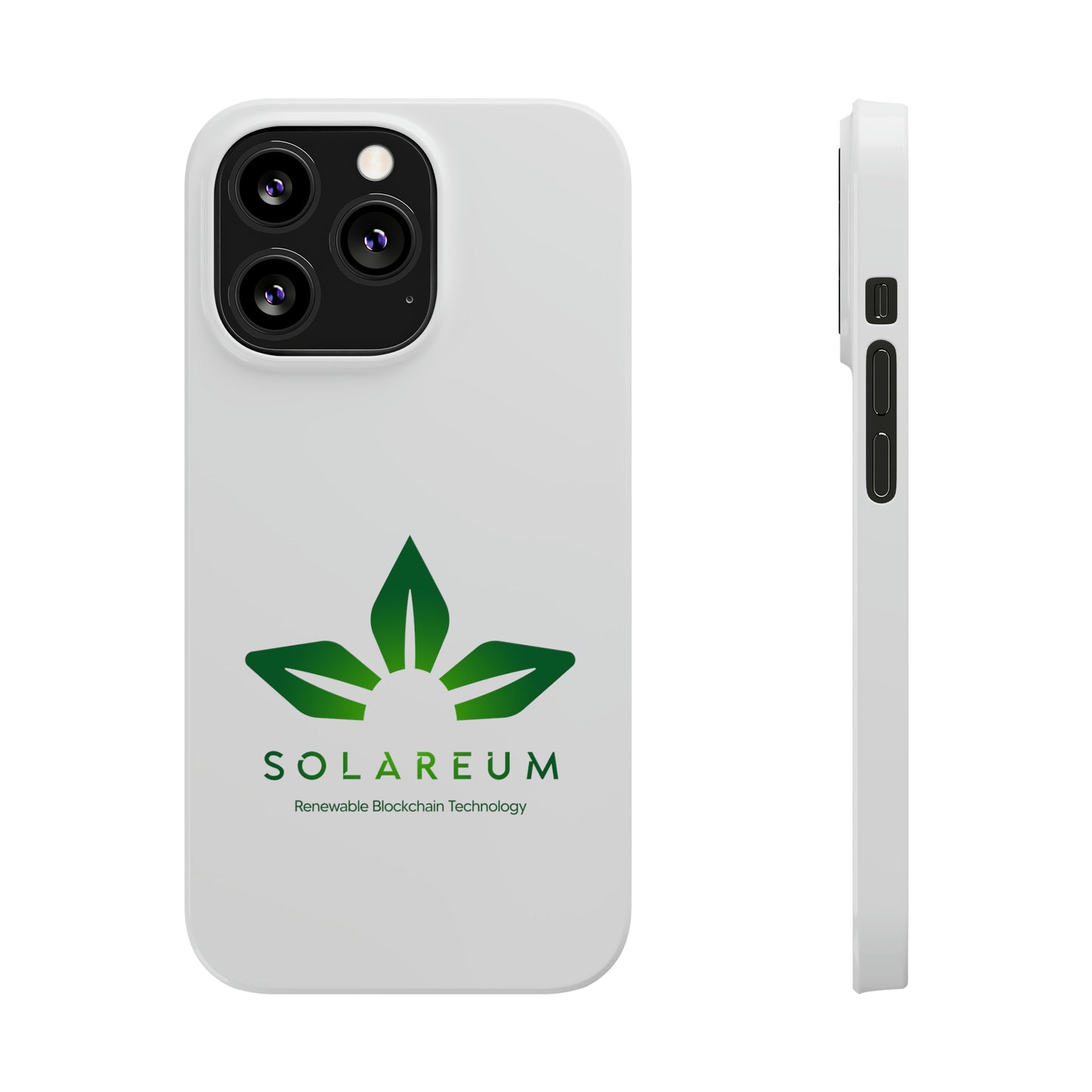 Slim, Green Logo Phone Case White