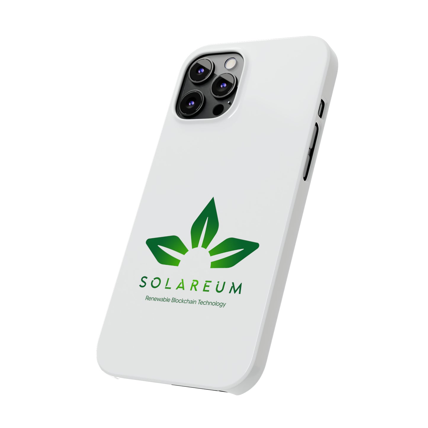 Slim, Green Logo Phone Case White