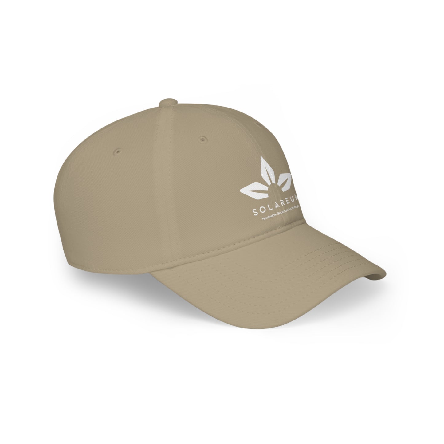 Khaki, Low Profile Baseball Cap, White Logo