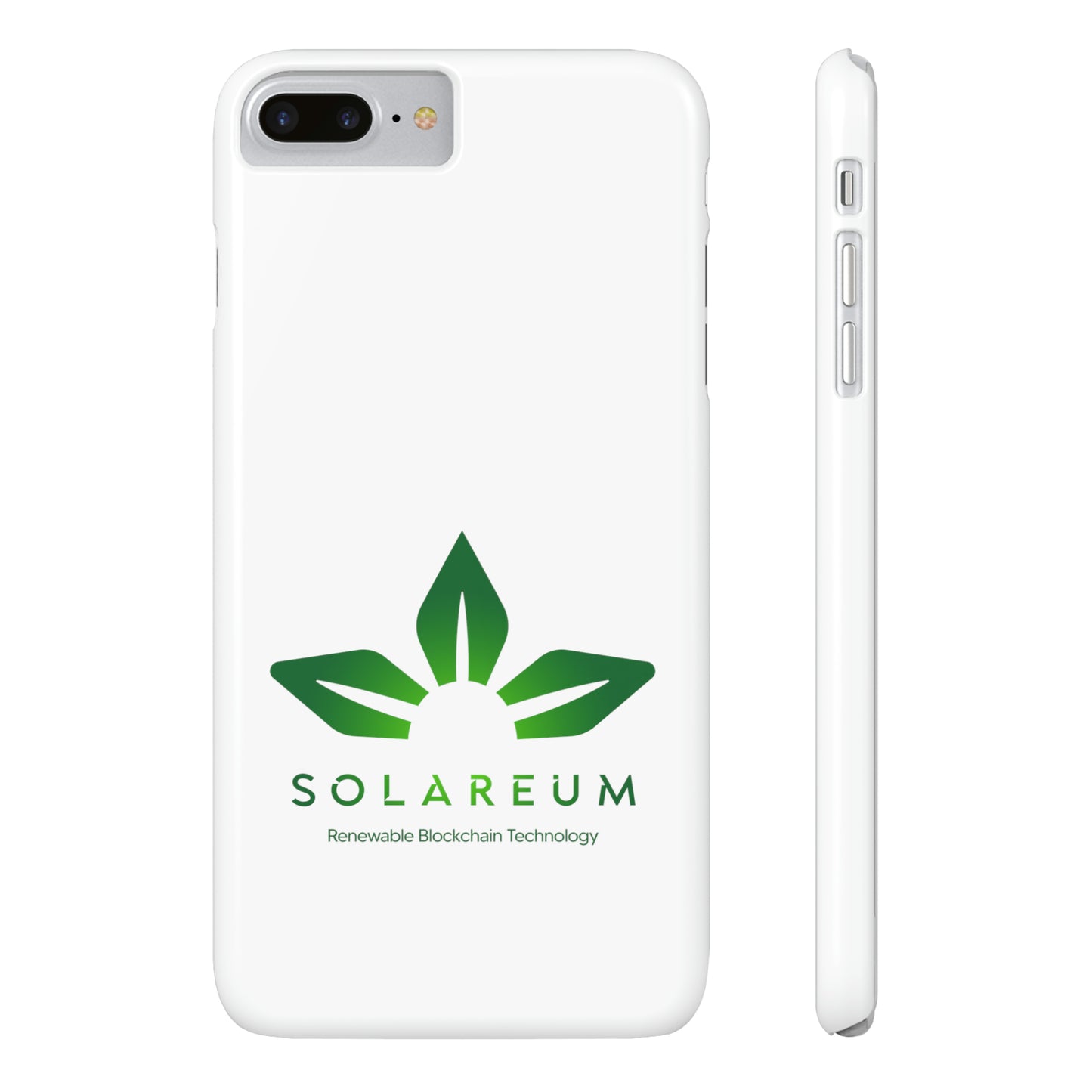 Slim, Green Logo Phone Case White