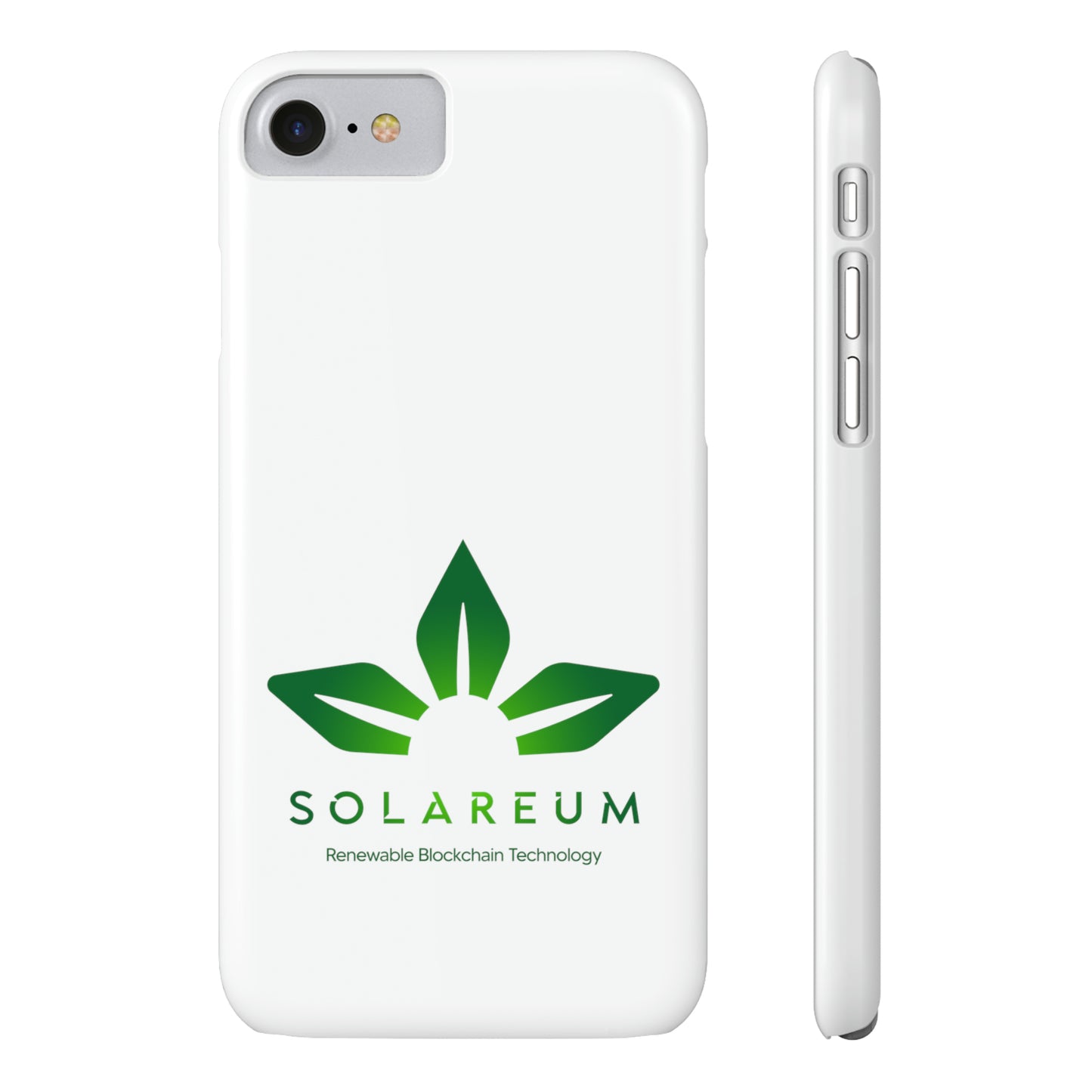 Slim, Green Logo Phone Case White