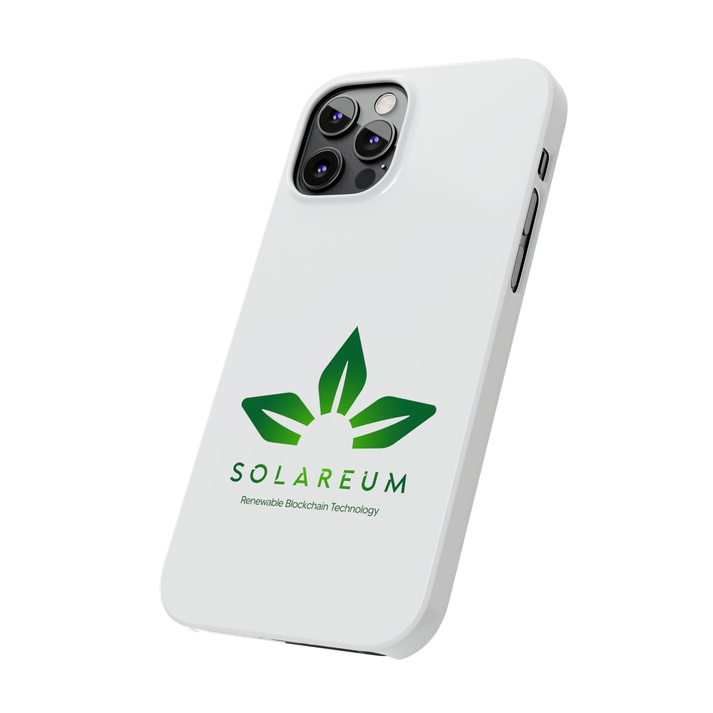 Slim, Green Logo Phone Case White