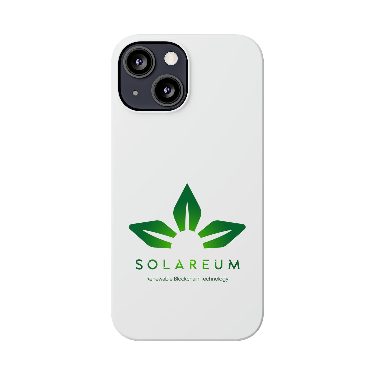 Slim, Green Logo Phone Case White