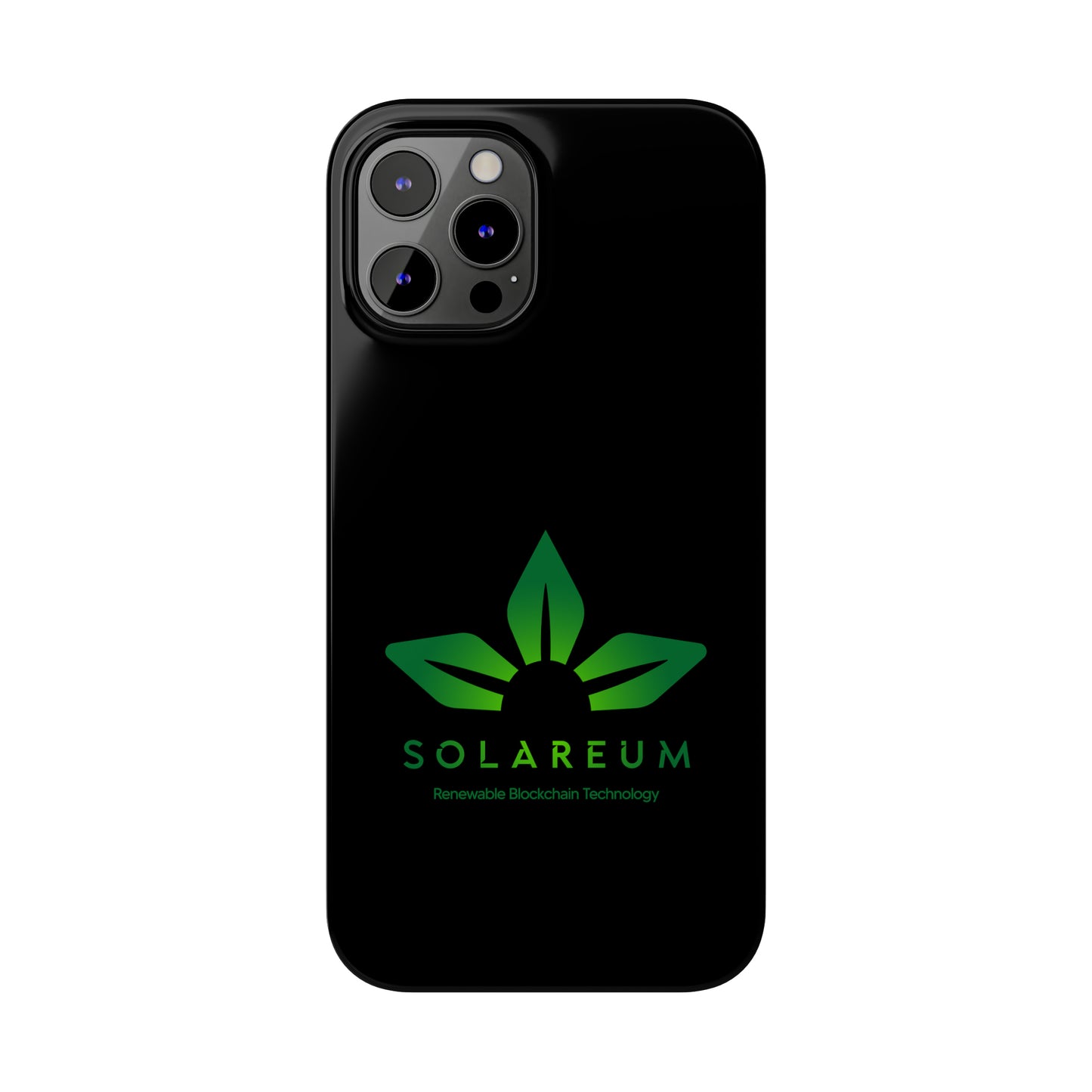 Slim, Green Logo Phone Case Black