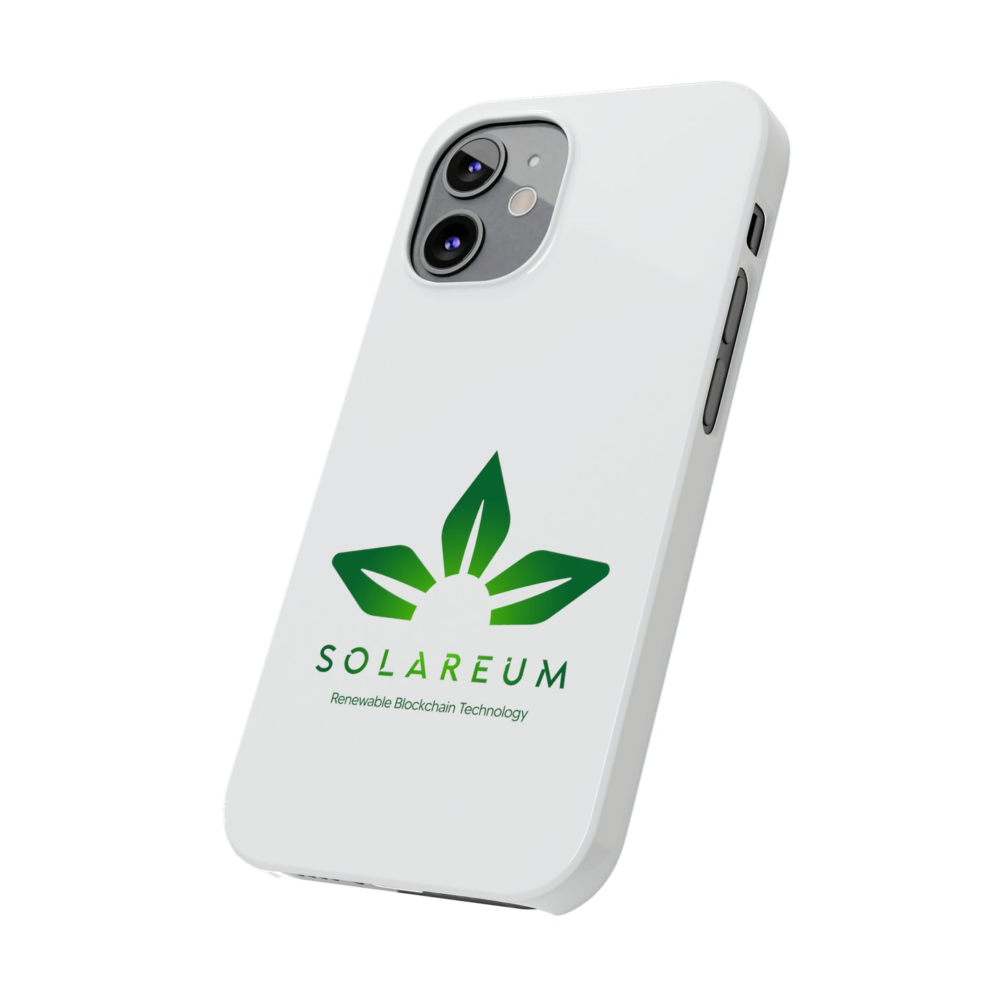 Slim, Green Logo Phone Case White