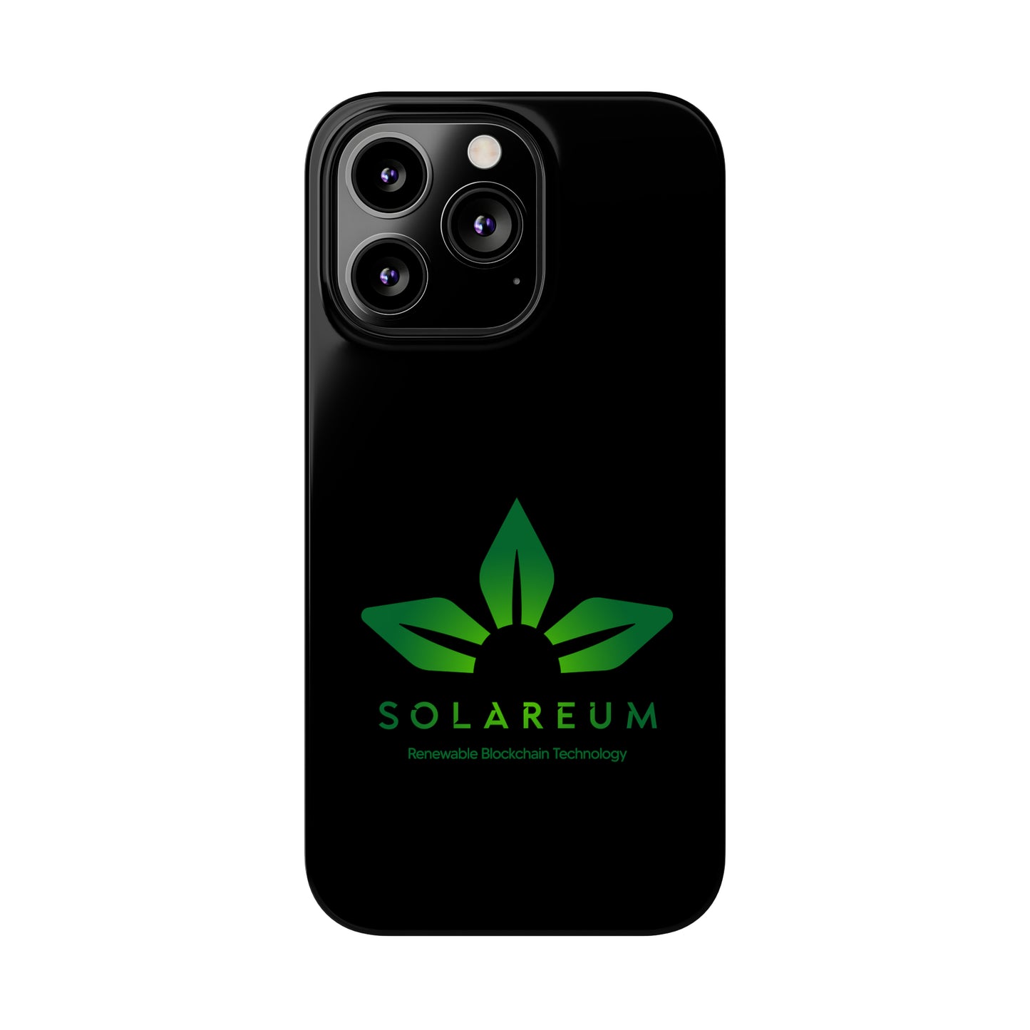 Slim, Green Logo Phone Case Black