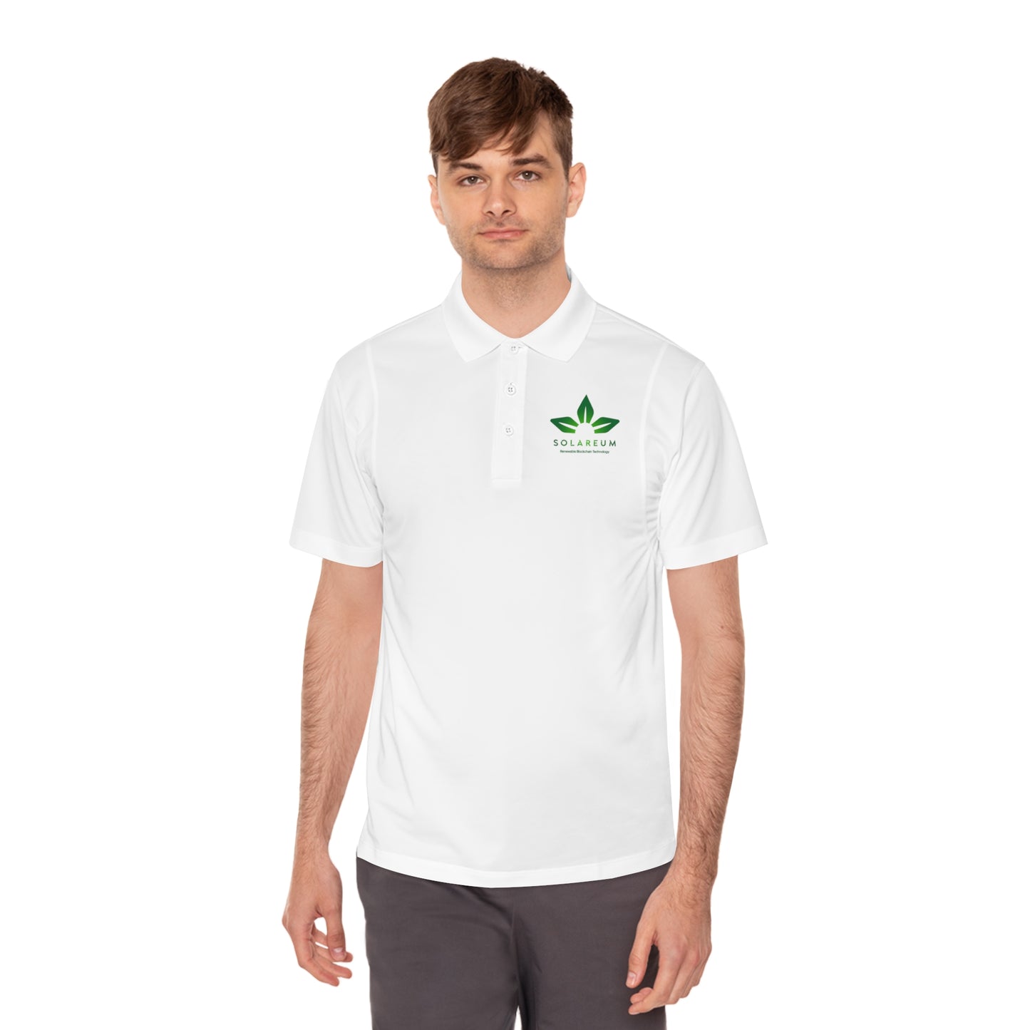 Men's Sport Pol, Green Logo Shirt