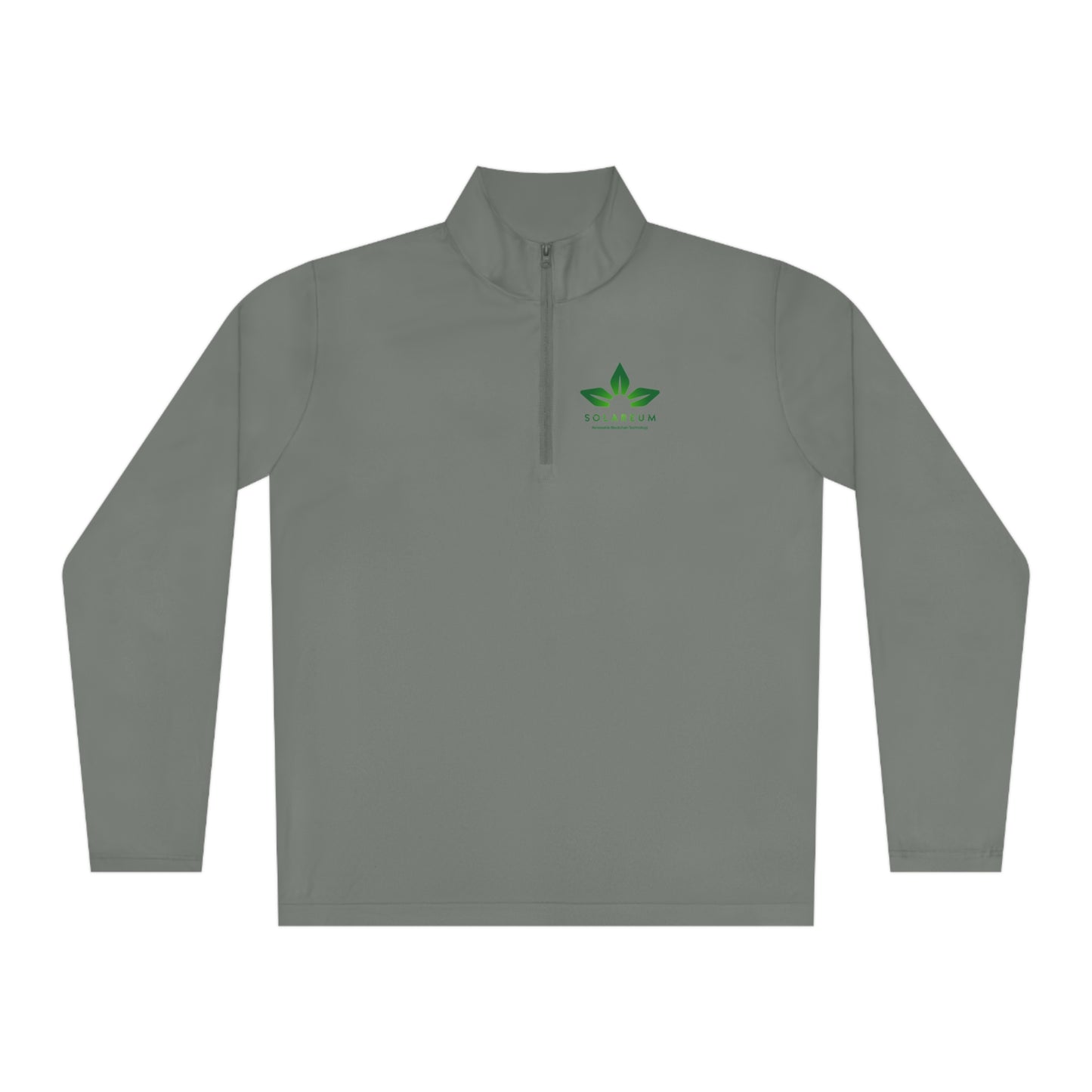 Unisex Quarter-Zip Green Logo Pullover