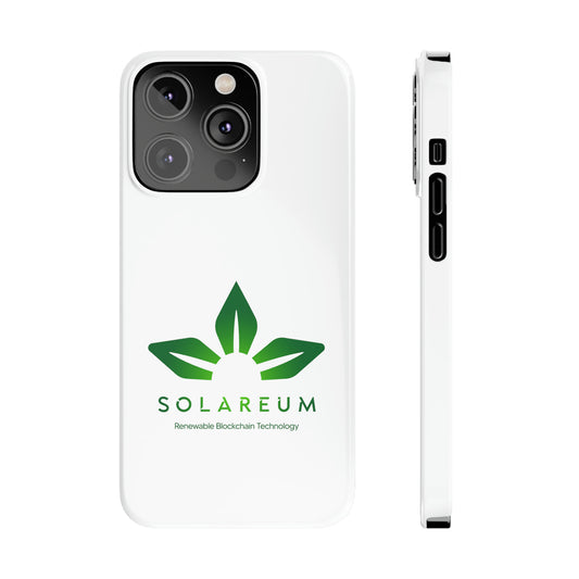 Slim, Green Logo Phone Case White