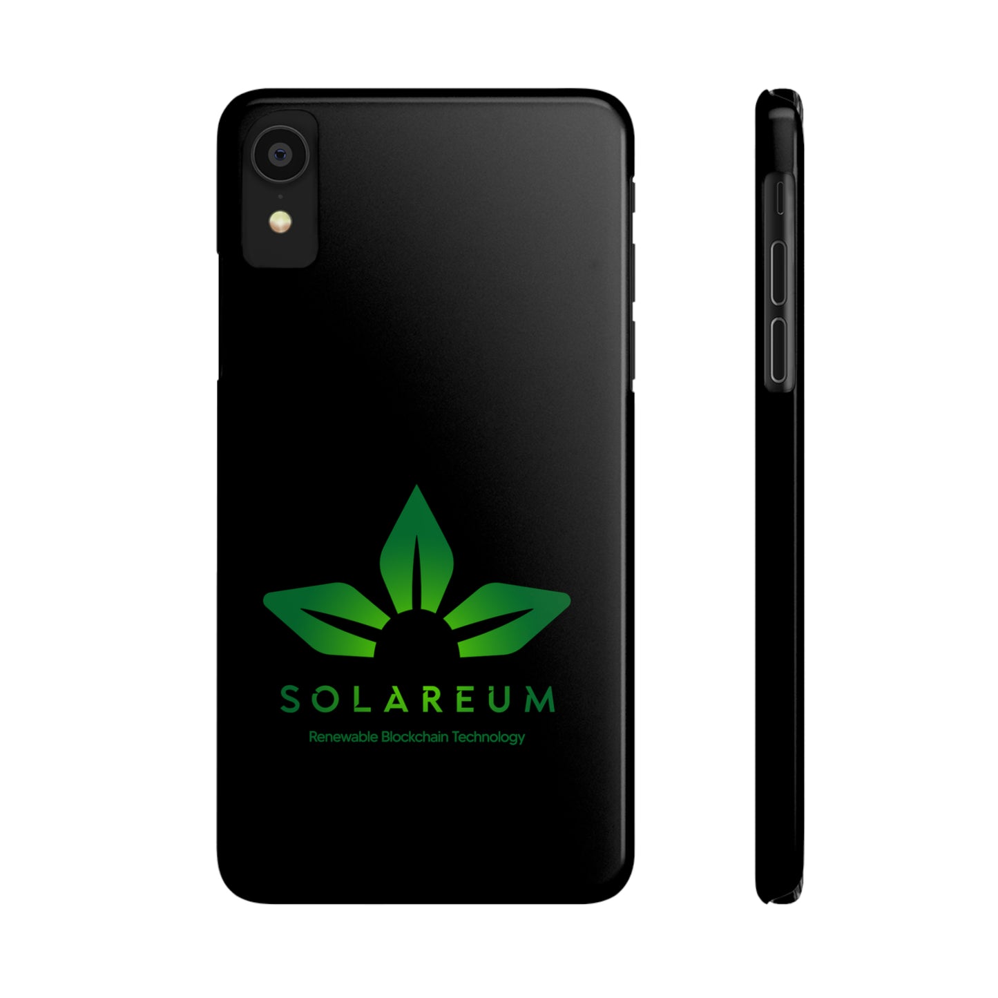 Slim, Green Logo Phone Case Black