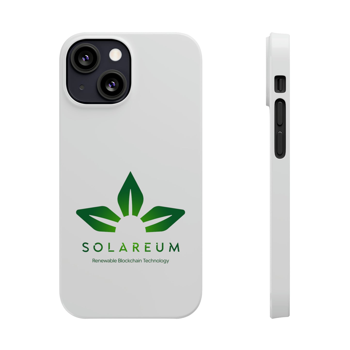 Slim, Green Logo Phone Case White