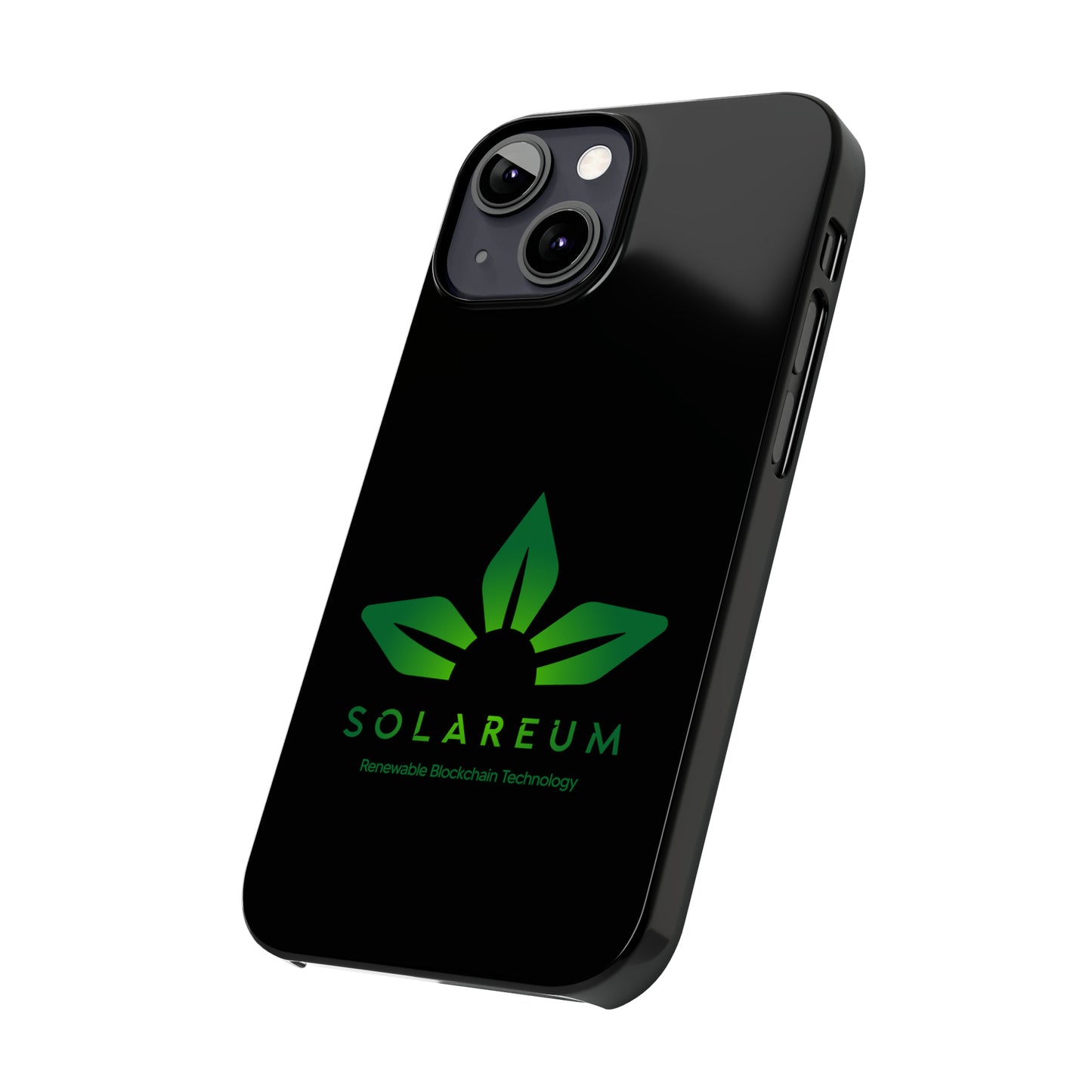 Slim, Green Logo Phone Case Black