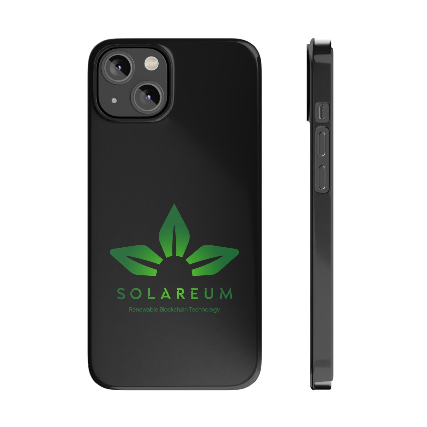 Slim, Green Logo Phone Case Black