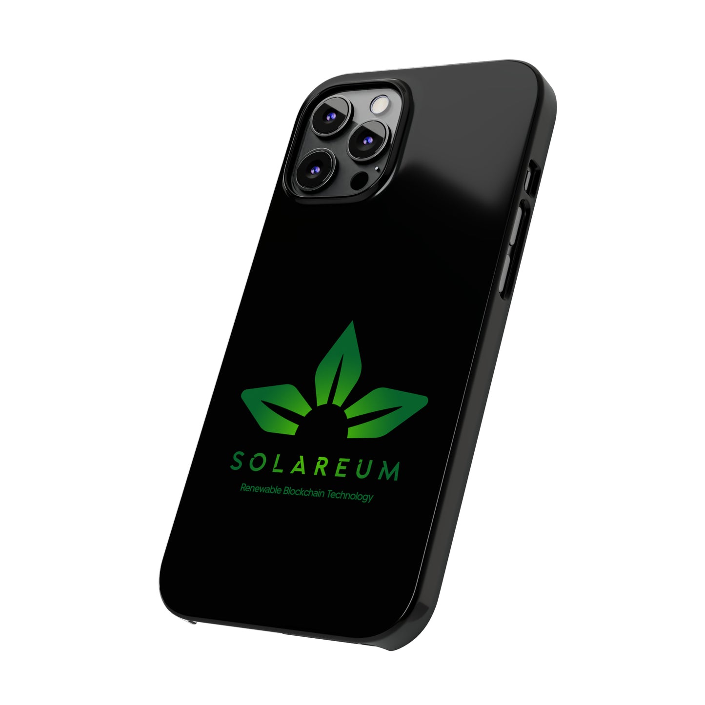 Slim, Green Logo Phone Case Black