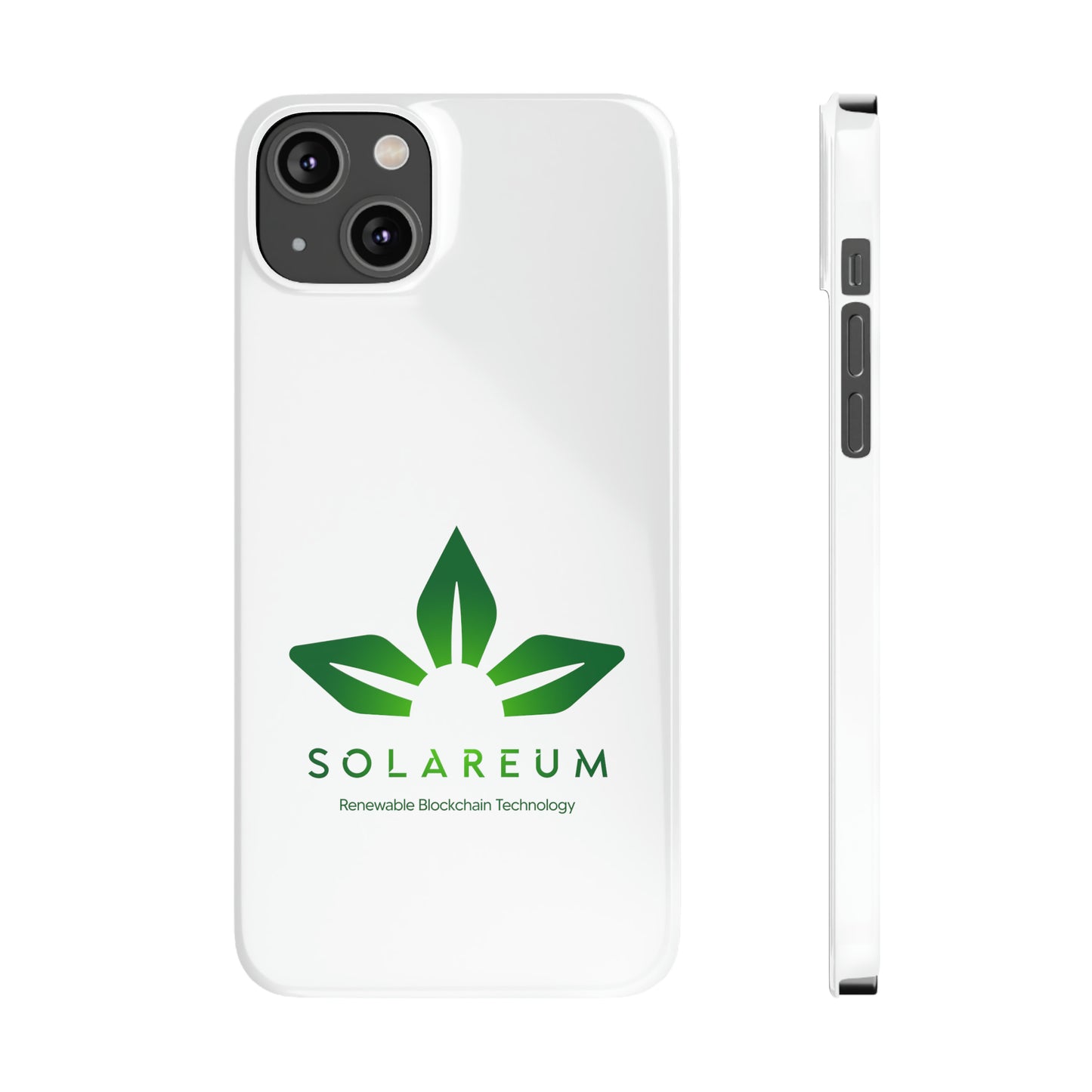 Slim, Green Logo Phone Case White