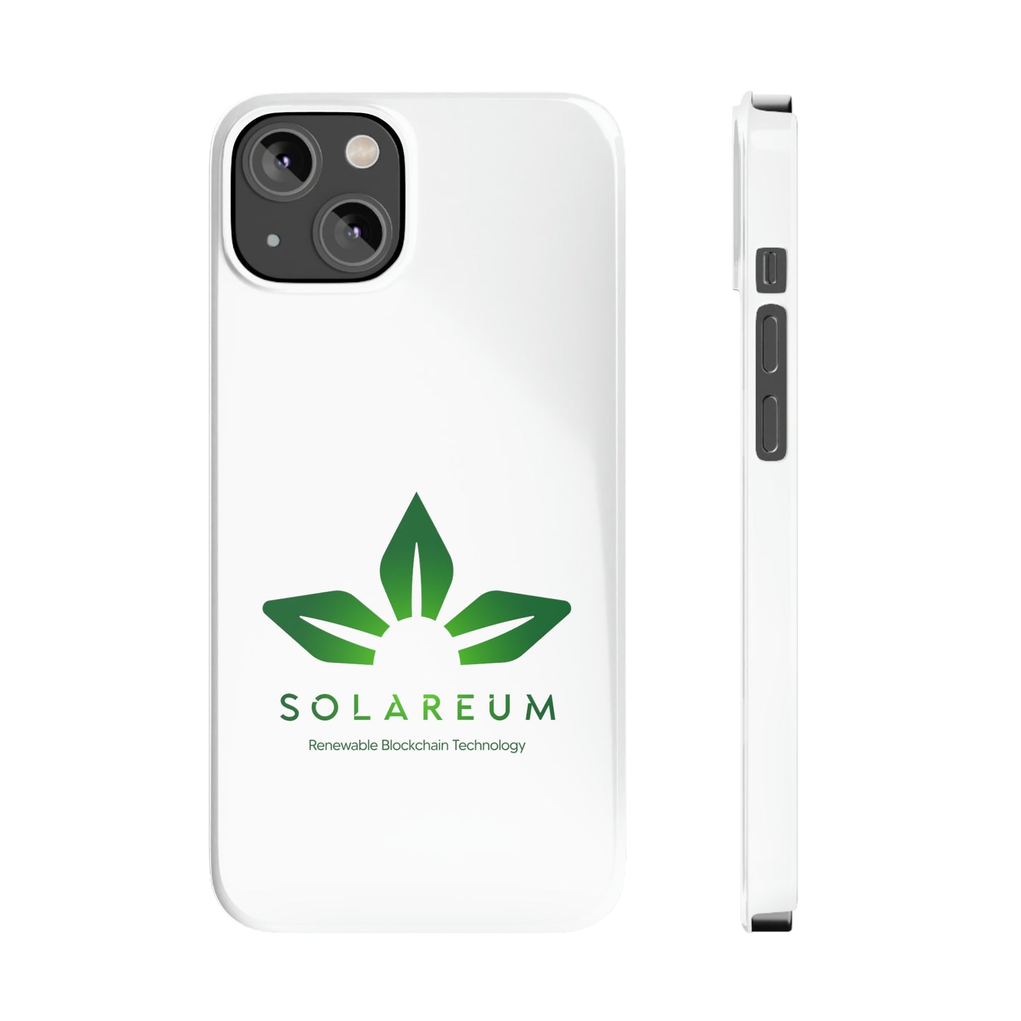 Slim, Green Logo Phone Case White