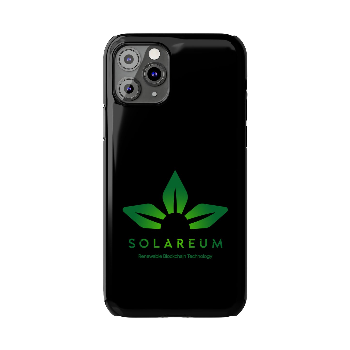 Slim, Green Logo Phone Case Black