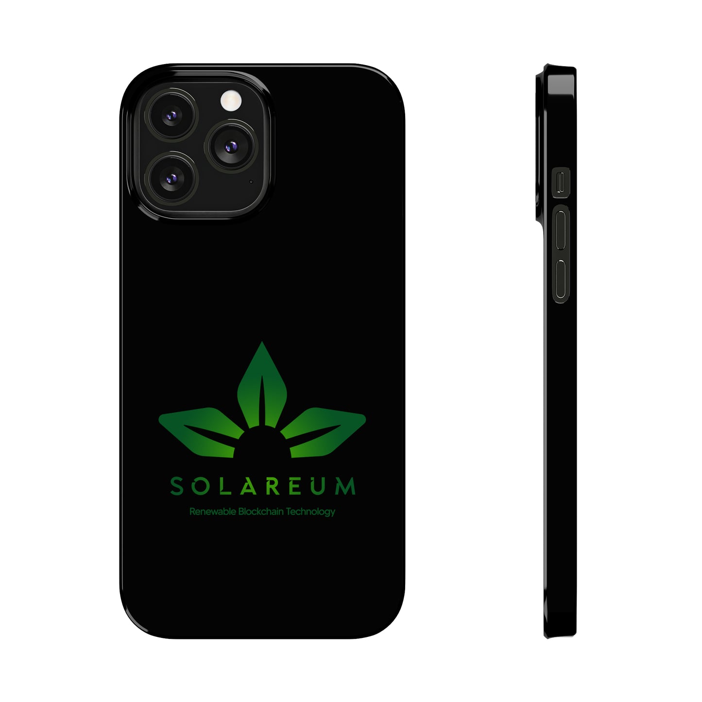 Slim, Green Logo Phone Case Black