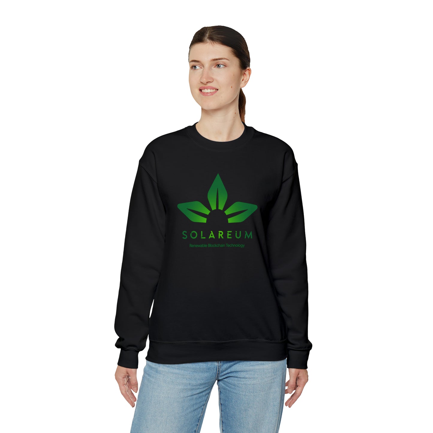 Unisex Heavy Blend™ Crewneck Green Logo Sweatshirt