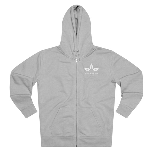 Grey, Men's Cultivator White Logo Zip Hoodie