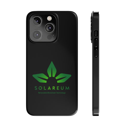 Slim, Green Logo Phone Case Black