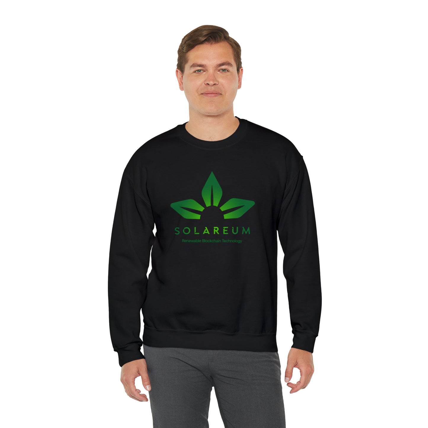 Unisex Heavy Blend™ Crewneck Green Logo Sweatshirt