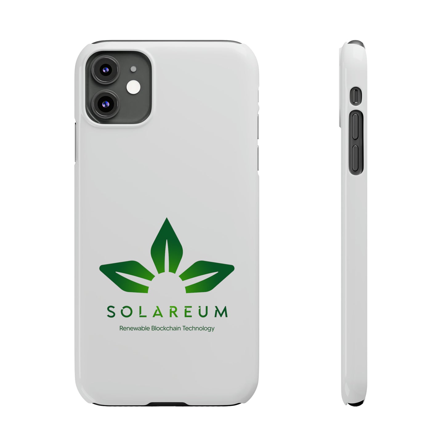 Slim, Green Logo Phone Case White