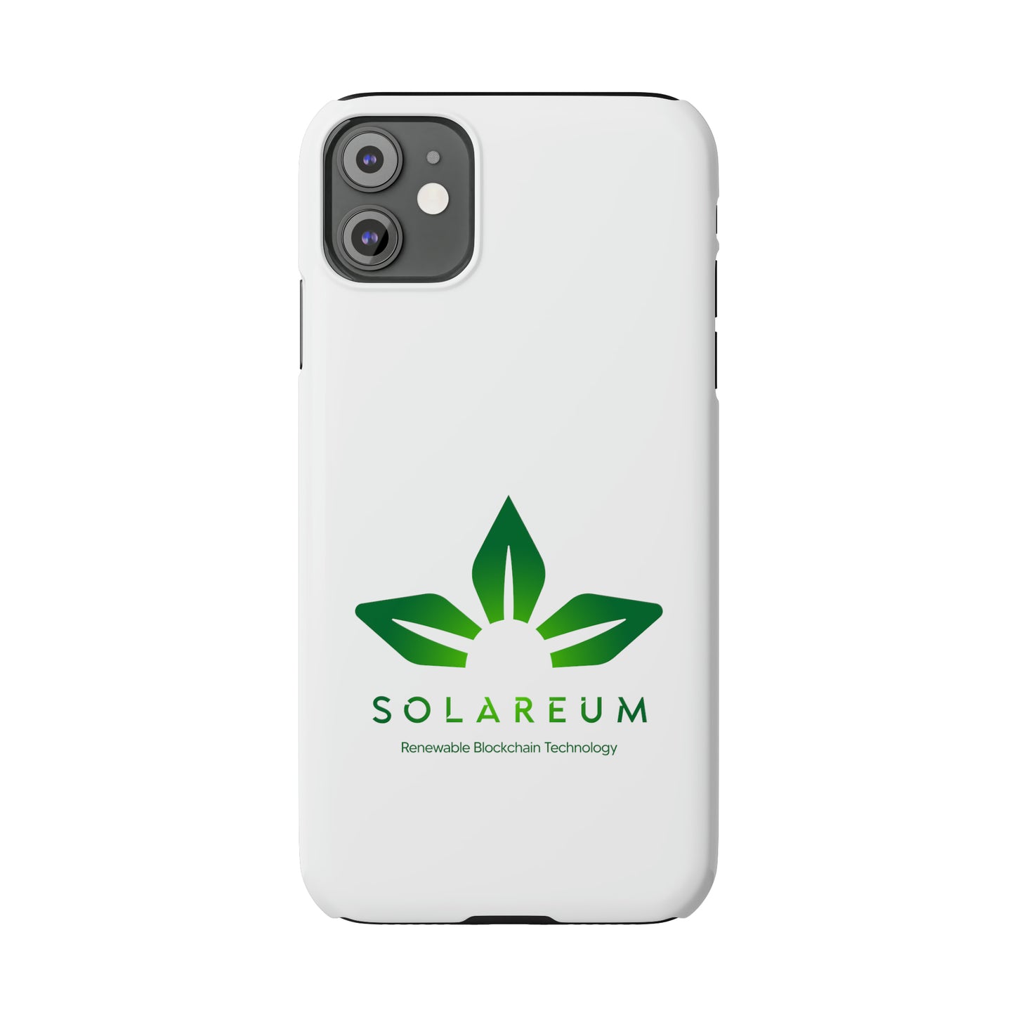 Slim, Green Logo Phone Case White