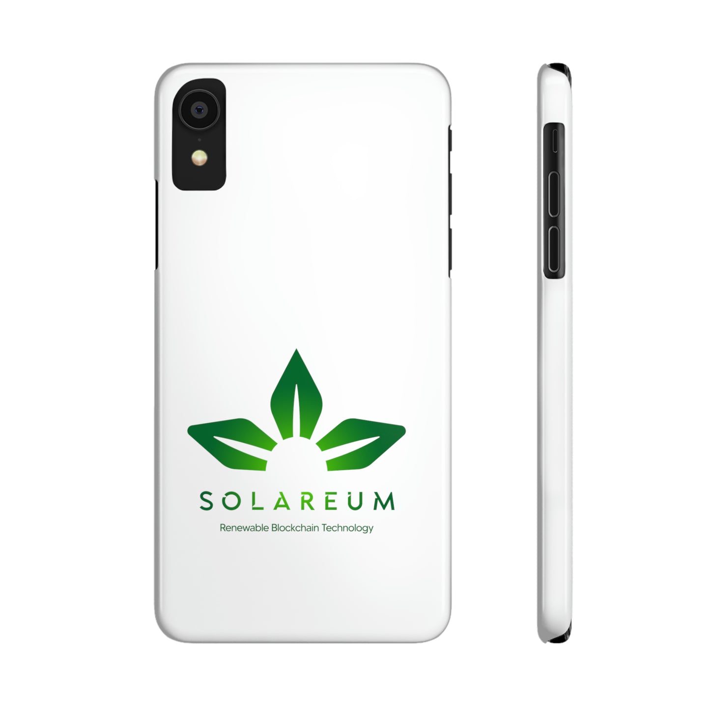 Slim, Green Logo Phone Case White