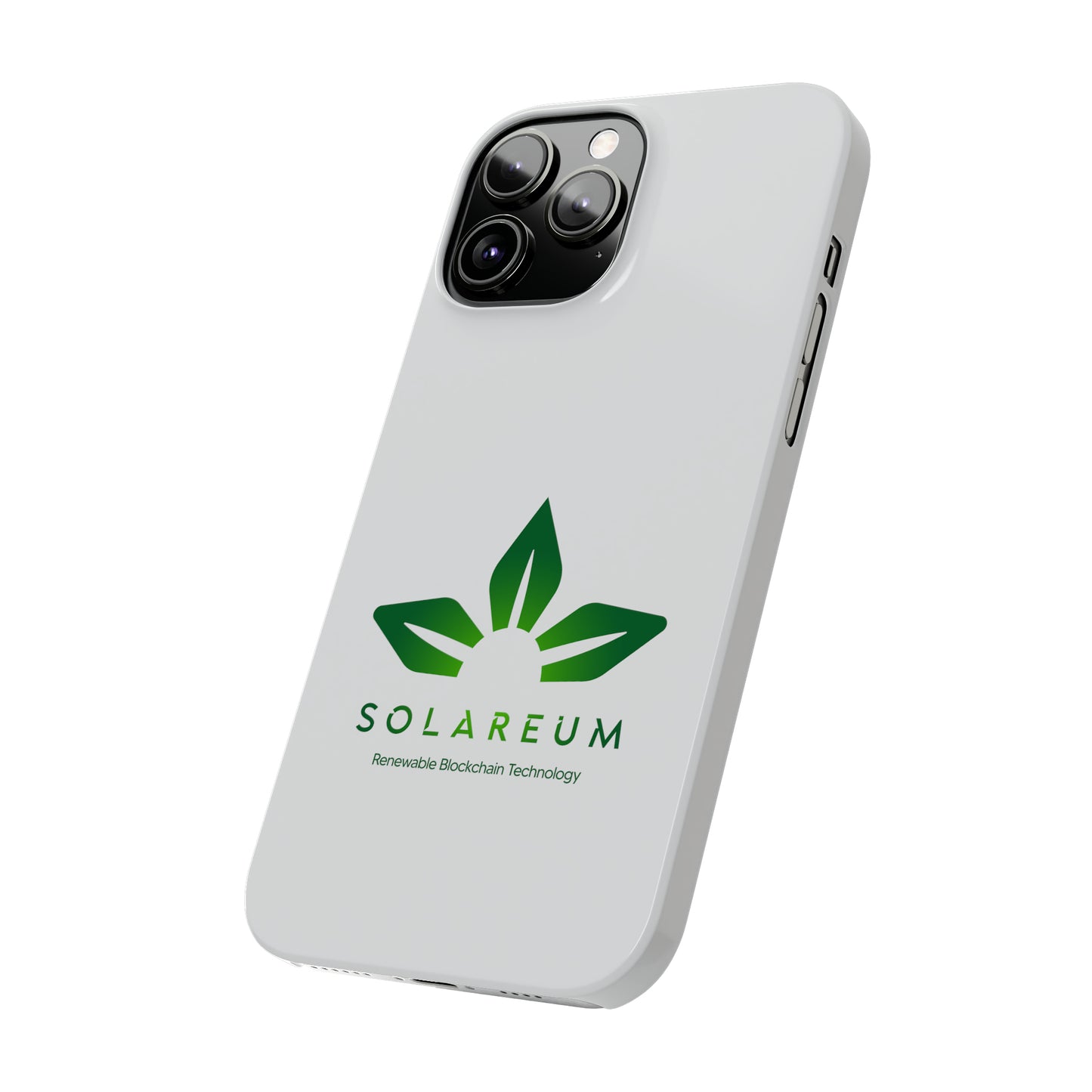 Slim, Green Logo Phone Case White