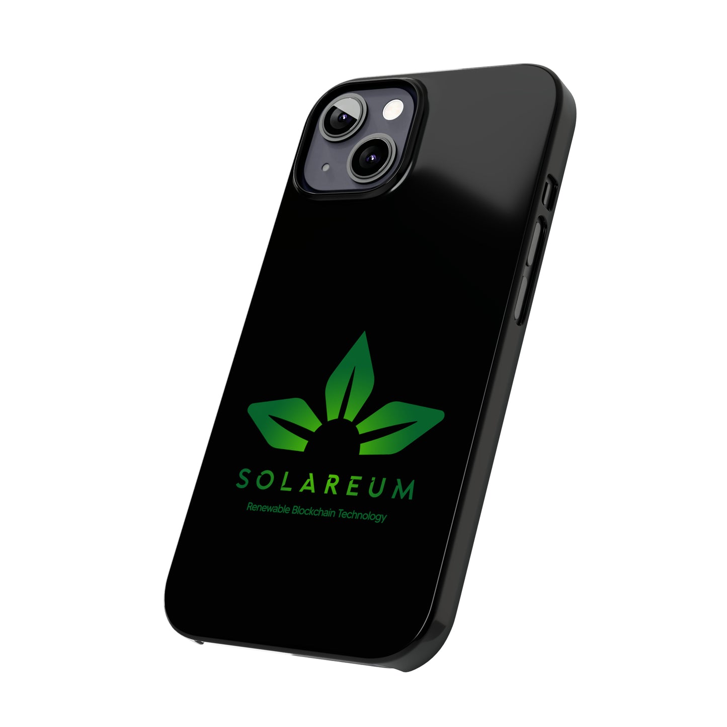 Slim, Green Logo Phone Case Black