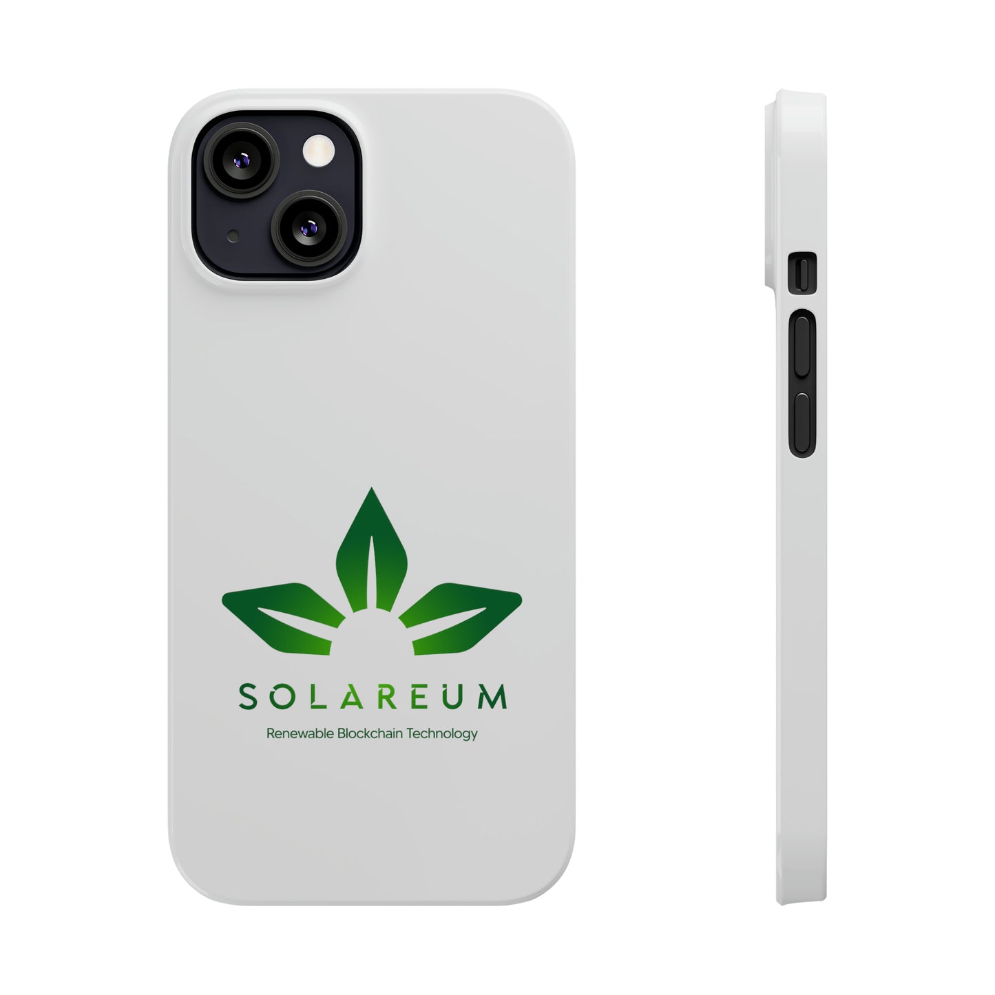 Slim, Green Logo Phone Case White